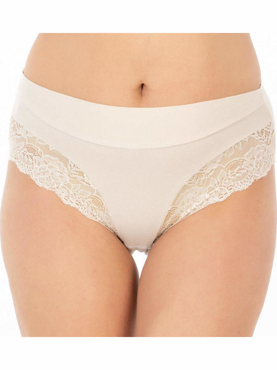 Femeie Slip cu Dantelă Beige