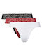 Γυναικεία String 3Pack με Δαντέλα Black, Red, White