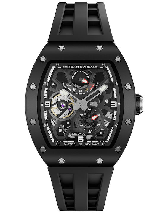 Tsar Bomba Men's Watch 50mm Automatic with Black Rubber Strap
