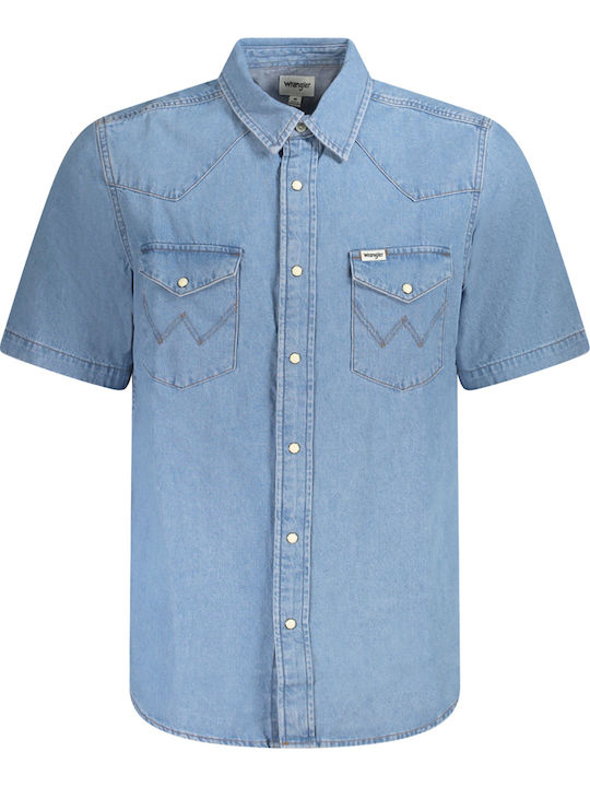 Wrangler Shirt Κοντομάνικο Βαμβακερό Πουκάμισο ...