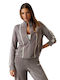 Women's Cardigan with Zipper Brown