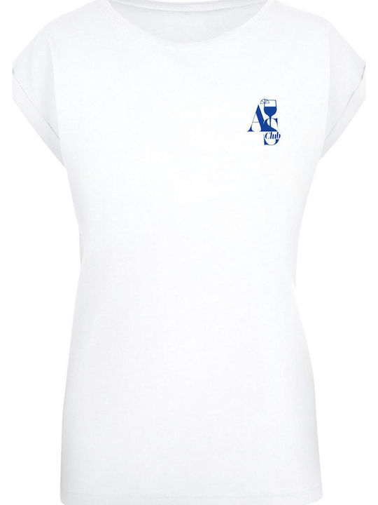 A S Club Damen Extended Shoulder T-Shirt Weiß