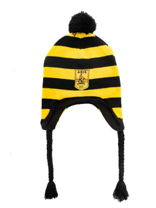 Pom Pom Beanie Unisex Fleece Beanie Knitted in Yellow color
