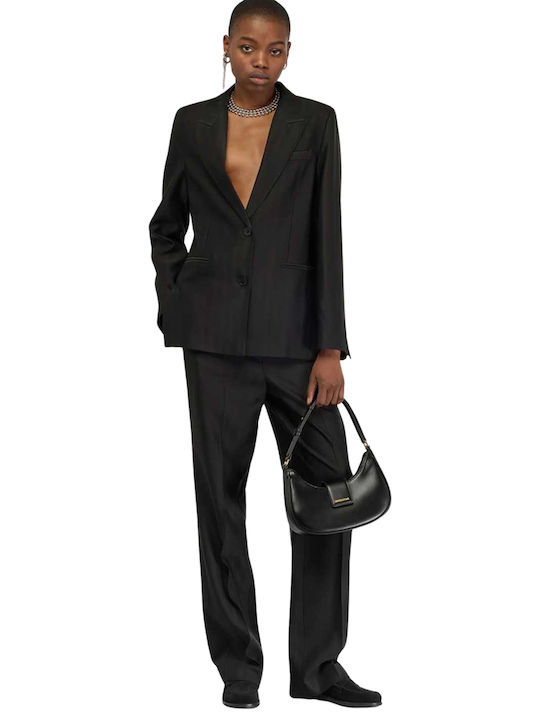 Semicouture Lang Damen Blazer Black mit Pailletten