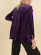 Cuca Damen Samt Blazer Purple