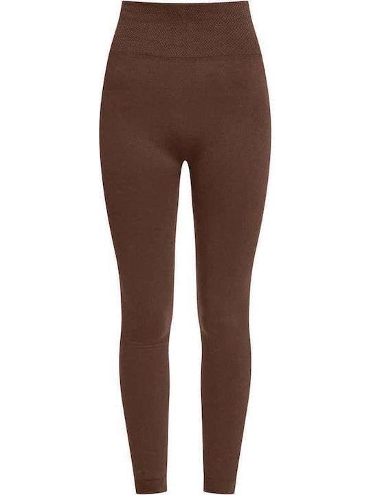 Celestino Дамски Еластичен Термоизолационен Клин Slim Fit Тъмнокафяв
