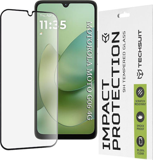 Techsuit 0.33mm Full Glue Full Face Tempered Glass Black (Motorola Moto G06, Motorola Moto G06 Power)