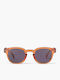 Sun C Unisex Sunglasses with Brown Plastic Frame and Gray Lens