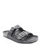 Leather Women's Flat Sandals Anatomic in Black Color