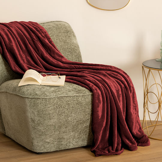 A-s Ollis Κουβέρτα Fleece Ημίδιπλη 180x230εκ. Red