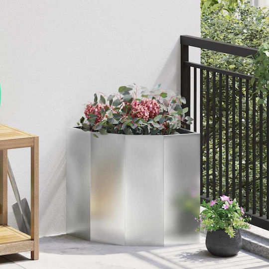 vidaXL Pot Metallic Silver 45x45x50cm.