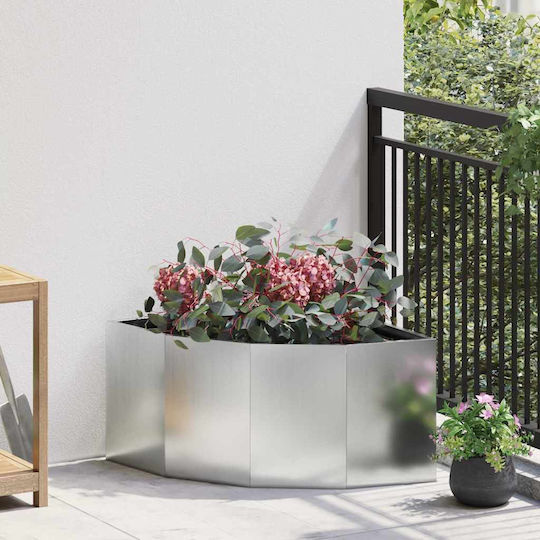 vidaXL Pot Metallic Silver 60x60x35cm.