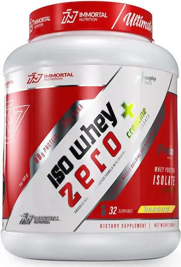 Immortal Nutrition Iso Whey Zero + Creatine Protein Whey with Creatine Gluten & Lactose Free with Flavor Banana 1kg