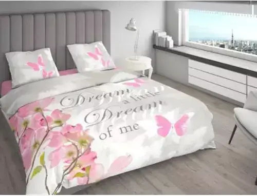 Floral Подредба Единичен 140x200 Розов
