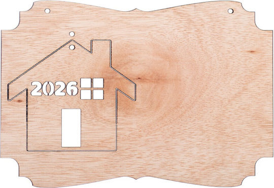 Holzhandwerksdekoration Holzzeitraum Häuschen 2026 Nv554 14x20cm Nv-1000554