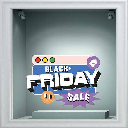 Αυτοκόλλητο Εκπτώσεων - Black Friday 110 - 50cm X 26cm