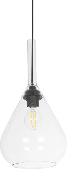 GloboStar Pendant Light Transparent with Crystals for Socket E27 20x20x42cm
