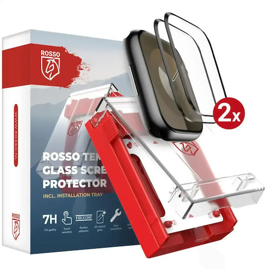 Tempered Glass Apple Watch 9 8 7 41mm Red Installation Tray Screen Protection Anti-Scratch Glass 2 Pieces Black 8719246474415