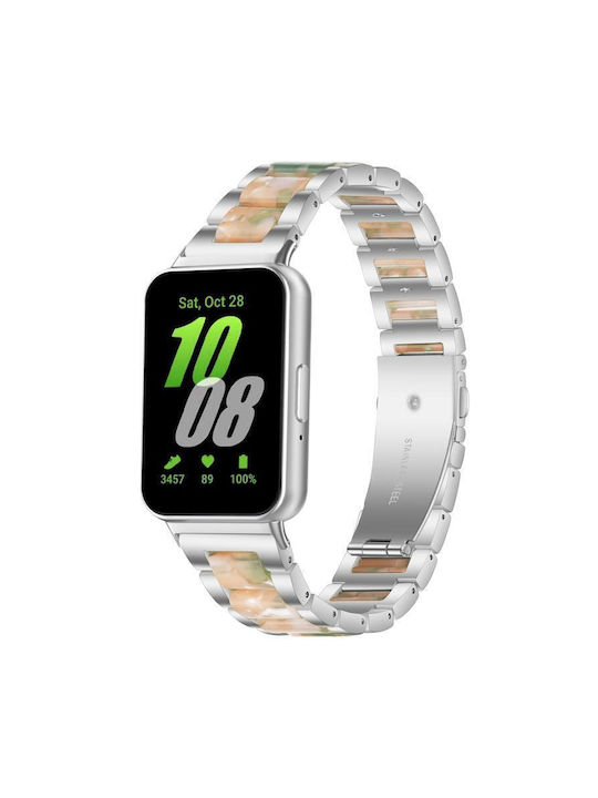 Curea Metalică Pentru Ceas Trei Mărgele Samsung Galaxy Fit3 Argintiu Verde