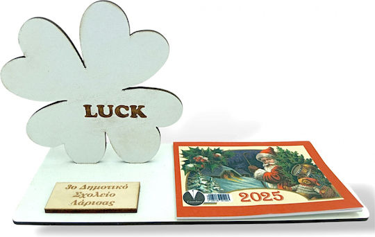 Wooden Four-Page Calendar "2026" Desktop Cream 110x180mm 1pc