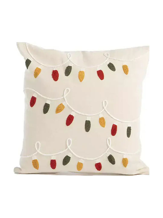 Decorative Christmas Pillow Filling Happy Holiday Lights Beige Nef-nef Homeware 45x45
