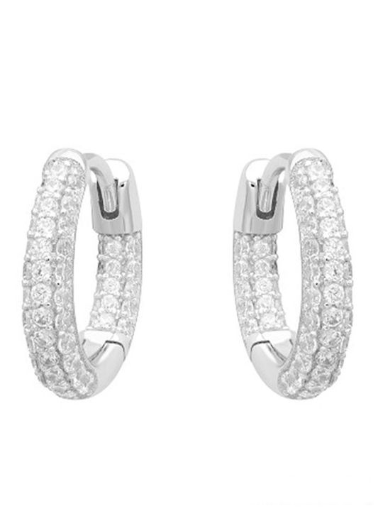 Gloria Hope Earrings Hoops made of Silver with Stones