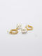 Chrysothemiss Women's Earrings Golden Pearl Drop White Bead Shell
