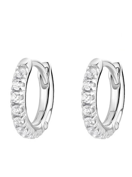Gloria Hope Earrings Hoops made of Silver with Stones