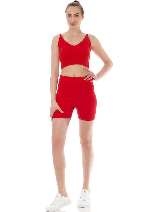 Winterlich Damen Bluse Ärmellos Red