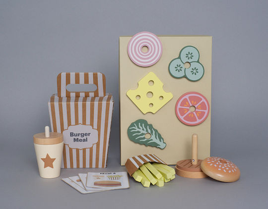 Jabadabado Jabadabado Wooden Fast Food Toys for 2+ Years