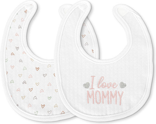 Lorelli Girl Bib Fabric with Hoop & Loop Fastener Pink for 0 m+ 2pcs