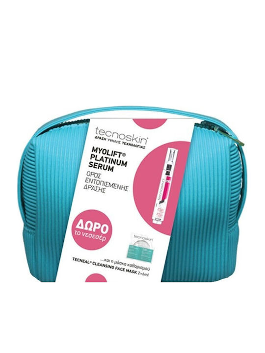 Tecnoskin Myolift Platinum Skin Care Set for Facial Cleaning with a Gift Toiletry Bag 3 Pieces