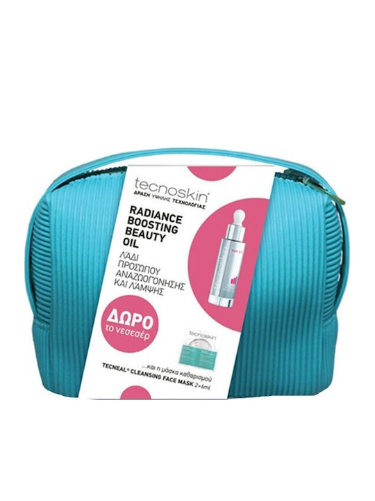 Tecnoskin Radiance Boosting Skin Care Set for Facial Cleaning and Brightening with Gift Pouch 3 Pieces