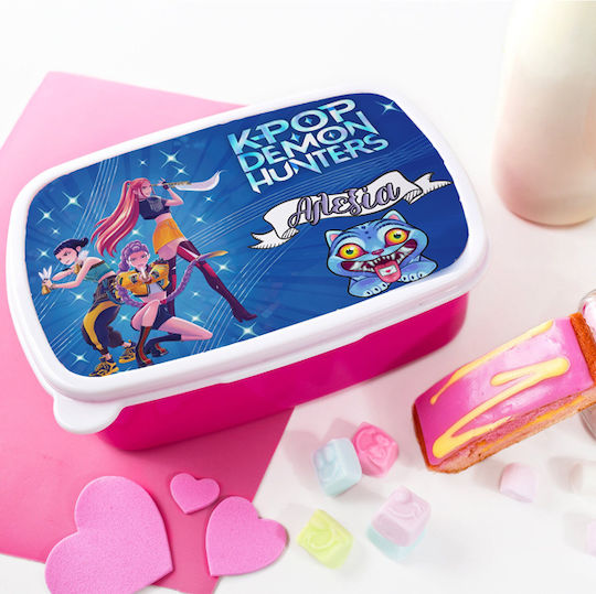 Balloon Πλαστικό Παιδικό Δοχείο Φαγητού K-POP Demon Hunters Ροζ 18 x 12.4 x 5.8εκ.