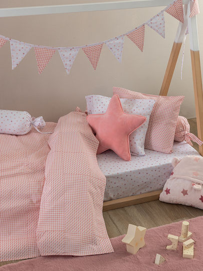 Palamaiki Чаршаф Единично с Ластик Памук BB100 Rose 110x200см