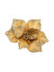 Floare Decorative de Crăciun Poinsettia Clip 24x11 Cm Aurie