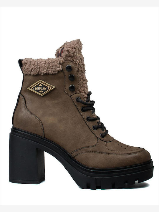 Jen Rombus Ghete Dama Ankle Boots Maro