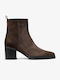 Suede Women's Ankle Boots Brown