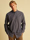 Long Sleeve Cotton Shirt in Regular Fit Anthracite