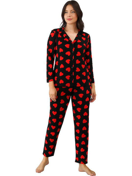 Miss Lale Winter Women's Pyjama Set Black