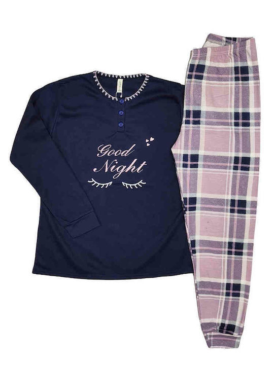 Lovelx Homewear Winter Women's Pyjama Set Blue