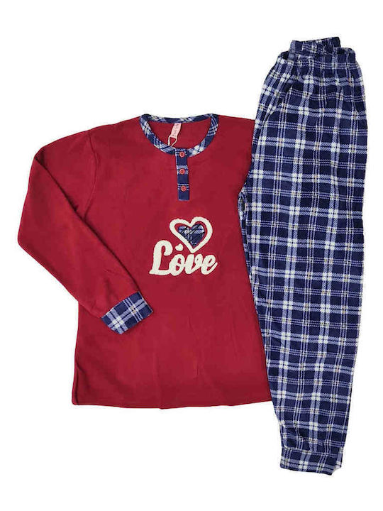 Lovelx Homewear Winter Women's Pyjama Set Burgundy