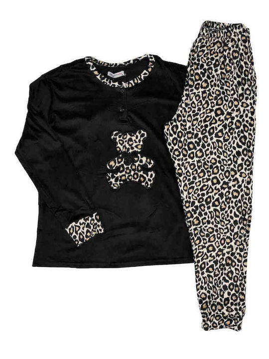 Lovelx Homewear Winter Women's Pyjama Set Black