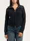 Women's Knitted Cardigan with Zipper Black