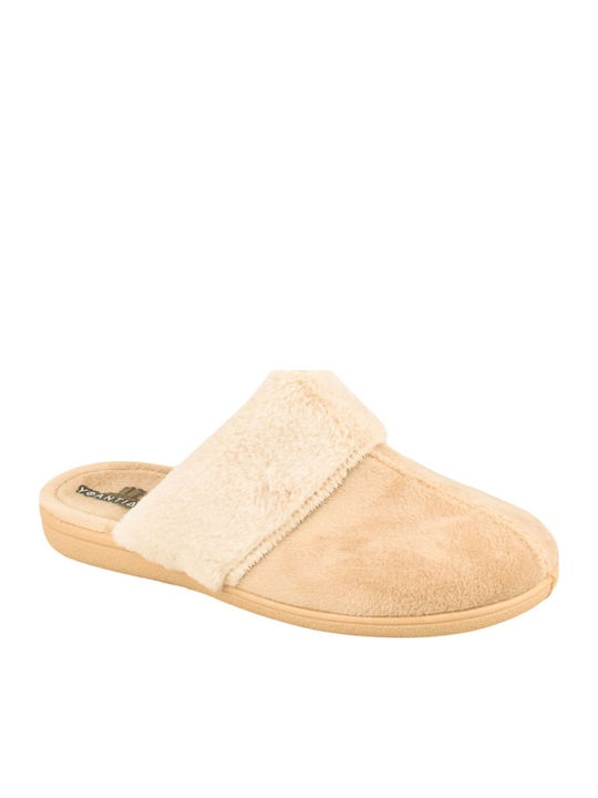 Yfantidis Winter Women's Slippers Beige