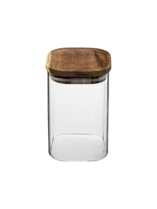 Marva General Use Vase with Lid Glass Transparent 900ml 1 Piece