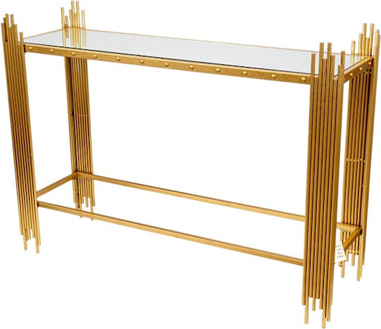 Metal Console Table with Mirror Golden L108.5xW32.5xH80cm Metal Console Table with Mirror Golden L108.5xW32.5xH80cm