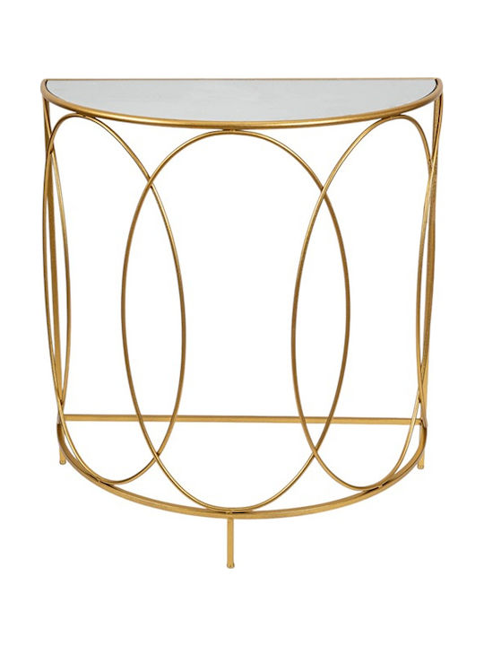 Metal Console Table with Mirror Golden L75xW37.56xH81cm