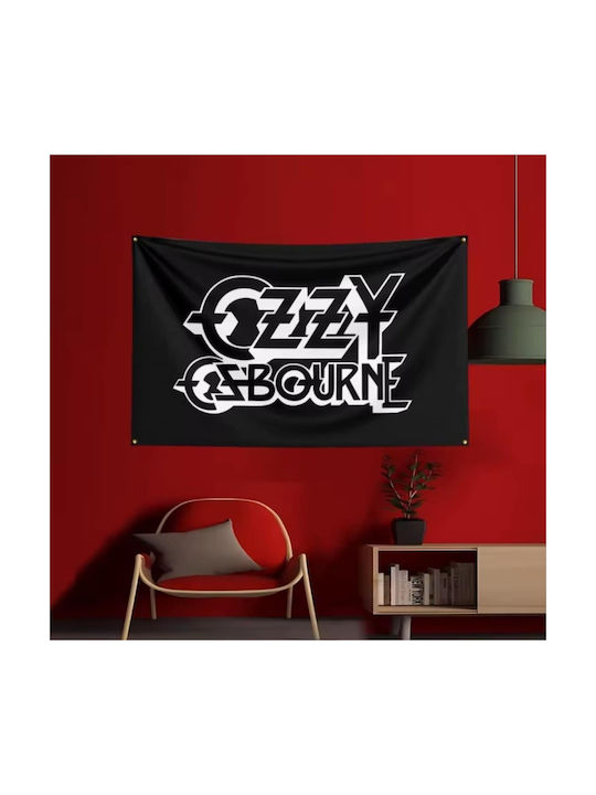Ozzy Osbourne Logo Wanddekoration 1.20*1.80 Schwarz Weiß Flagge