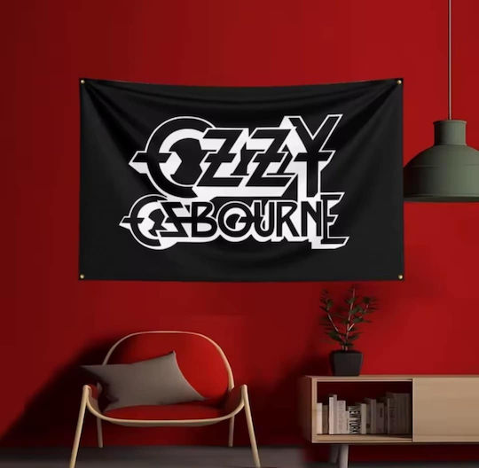 Flag Ozzy Osbourne Logo 1.20*1.80 Black White Molfs Flag Ozzy Osbourne Logo 1.20*1.80 Black White Molfs